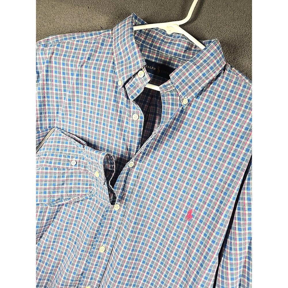 Polo Ralph Lauren Men's Shirt LT Tall Multi Plaid Classic Fit Button Up